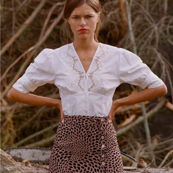 Rouje 100% cotton White Blouse NEW